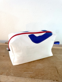 Segeltuch Kulturtasche mit blauer 6 groß